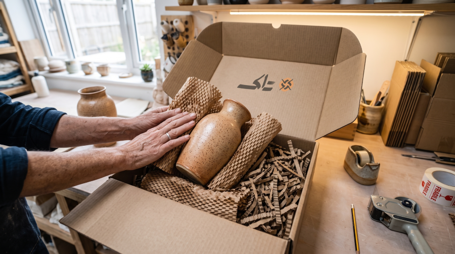 بسته‌بندی ایمن و اصولی ظروف سفالی برای ارسال عمده